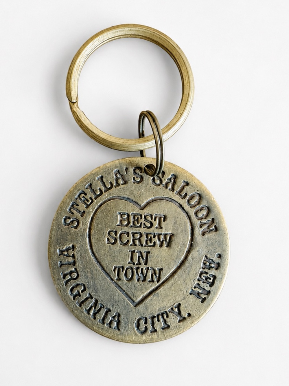 NEW Cat House Brass Keychain Stella’s Saloon Virginia City Nevada